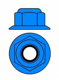Hliníkové Nylon STOPmatky M3 s ploškou - modré - 10 ks.