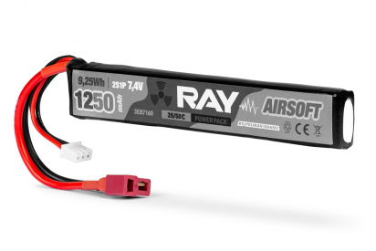 RAY Airsoft - Li-Po 1250mAh/7,4V 25/50C, 9,25Wh