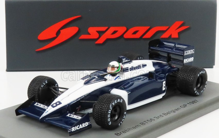 Spark-model Brabham F1  Bt56 N 8 3rd Belgium Gp 1987 A.de Cesaris 1:43 Modrá Bílá