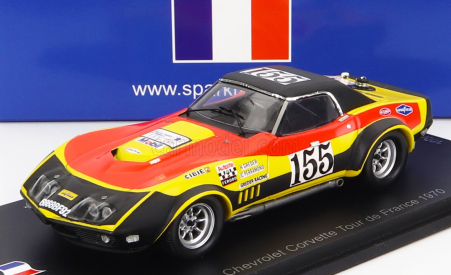 Spark-model Chevrolet Corvette C3 N 155 Tour De France 1970 H.greder - J.c.perramond 1:43 Červená Žlutá Černá