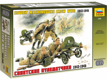Zvezda figurky - sovětský kulomet Maxim s vojáky (1:35)