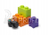 LEGO úložné boxy Multi-Pack 4ks - fialová, černá, oranžová, zelená