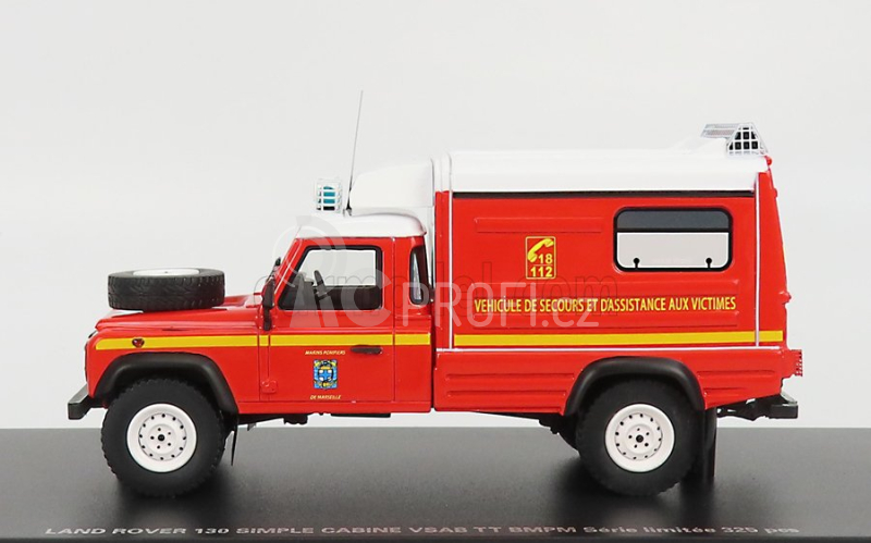 Alarme Land Rover Defender 130 Vsab Tt Bmpm Hasičská ambulance 1986 1:43, červená