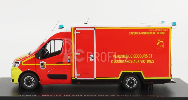 Alerte Renault Master Van Vsav Sdis 25 Hasičská ambulance 2019 1:43, červená