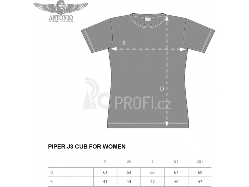 Antonio dámské tričko Piper J-3 Cub M