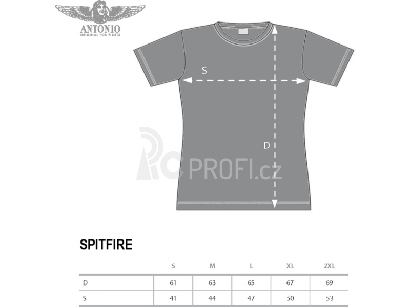Antonio dámské tričko Spitfire Mk-VIII XL