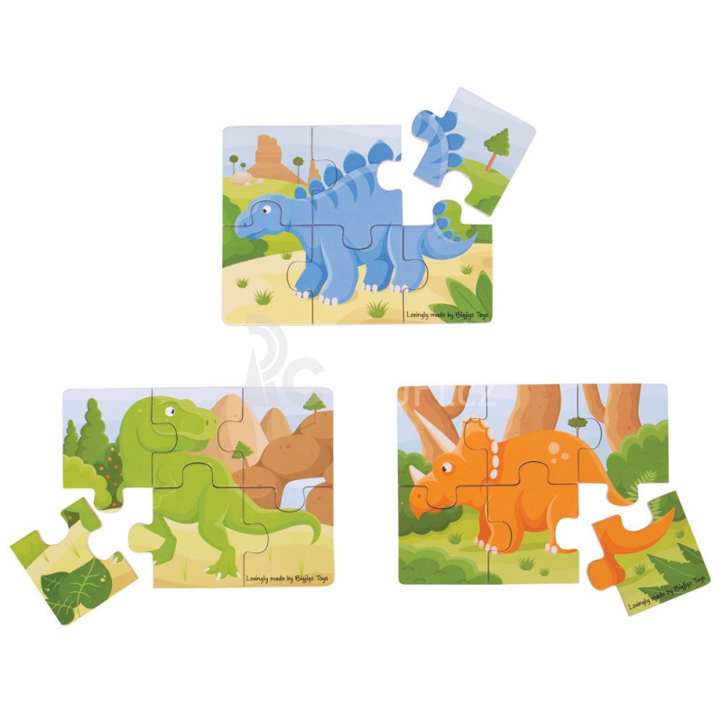 Bigjigs Toys Puzzle 3v1 dinosauři