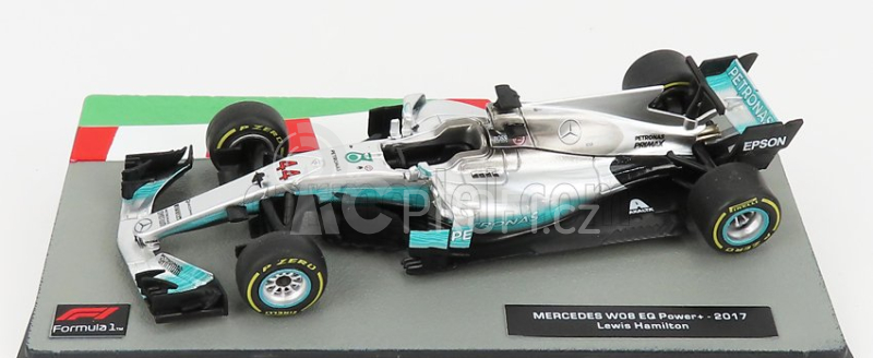 Edicola Mercedes gp F1  W08 Eq Power+ Team Mercedes Amg N 44 World Champion Season 2017 Lewis Hamilton 1:43 Stříbrná Zelená