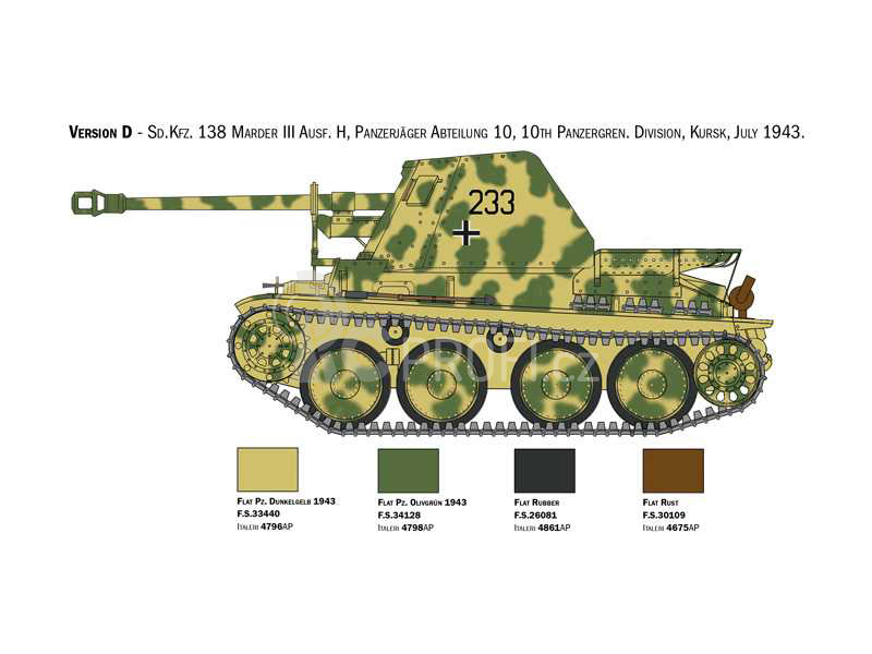 Italeri Marder III Ausf. H Sd.Kfz 138 s posádkou (1:35)