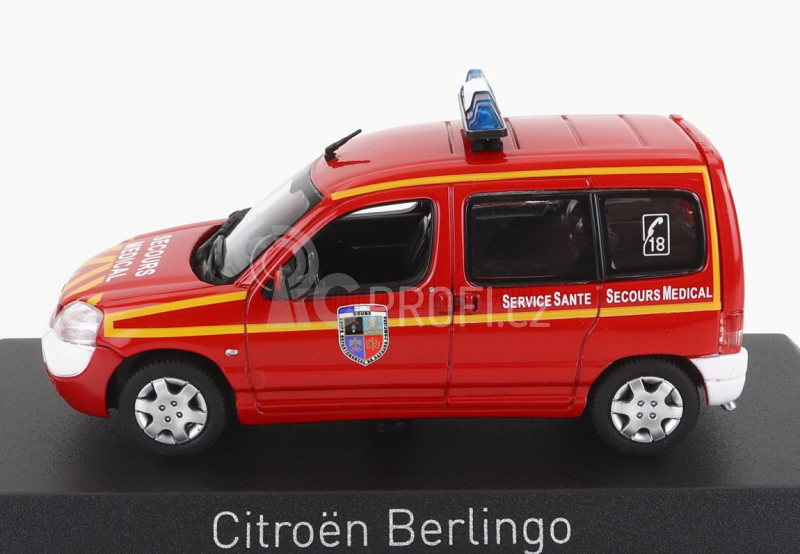 Norev Citroen Berlingo Pompiers Secours Medical 2004 1:43 Červená Bílá