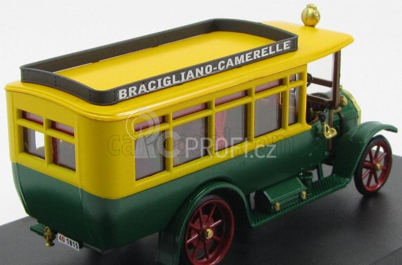 Rio-models Fiat 18bl Autobus Bracigiano - Camarelle 1916 1:43 Zelená Žlutá