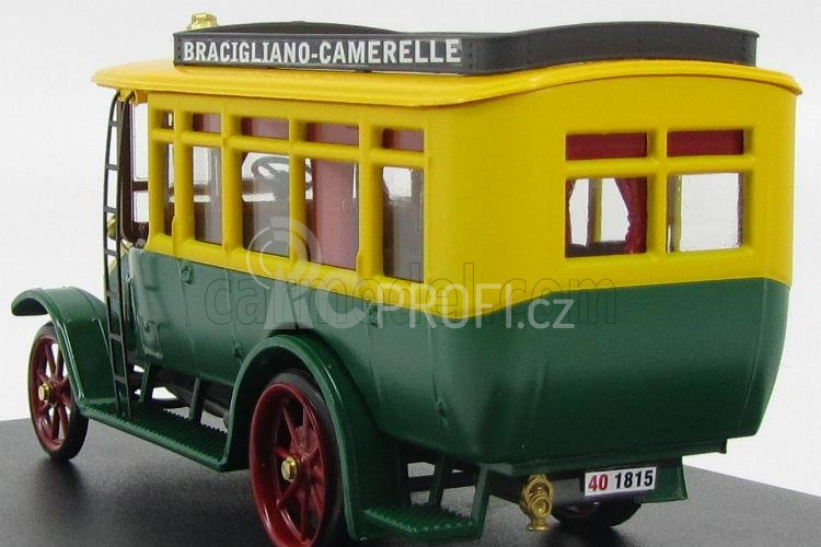 Rio-models Fiat 18bl Autobus Bracigiano - Camarelle 1916 1:43 Zelená Žlutá