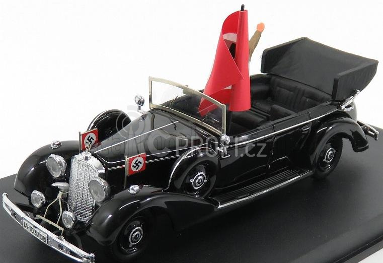 Rio-models Mercedes benz 770k Cabriolet Nuremberg Parade Hitler 1938 With Figure 1:43 Black