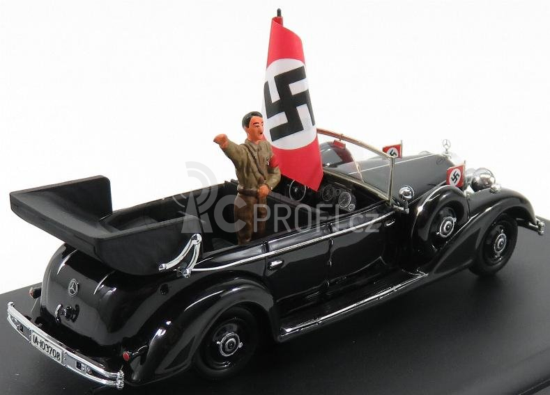 Rio-models Mercedes benz 770k Cabriolet Nuremberg Parade Hitler 1938 With Figure 1:43 Black