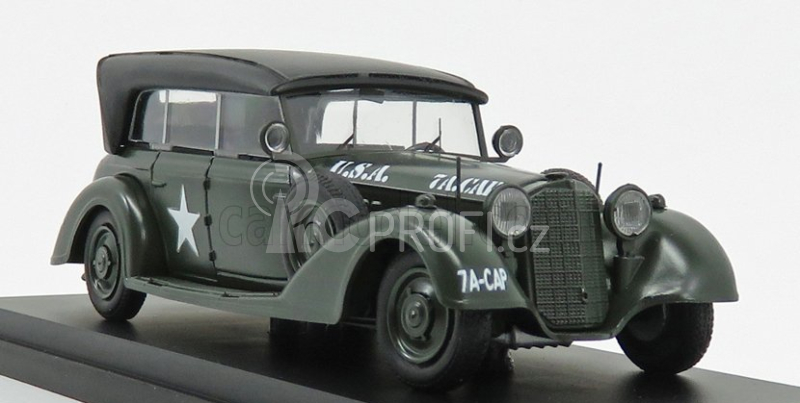Rio-models Mercedes benz 770w Cabriolet Closed U.s.a. Army 1945 1:43 Vojenská Zelená Černá