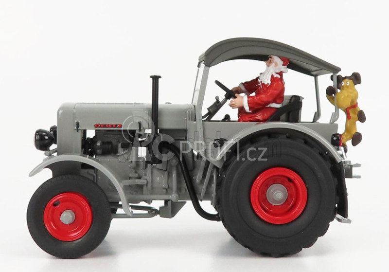 Schuco Deutz F3 M417 Tractor 1954 - Christmas Edition 2021 - Con Babbo Natale - With Figure Santa Claus 1:32 Světle Šedá