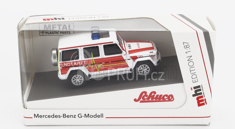 Schuco Mercedes benz G-class Notarzt Police 1995 1:87 Bílá Červená
