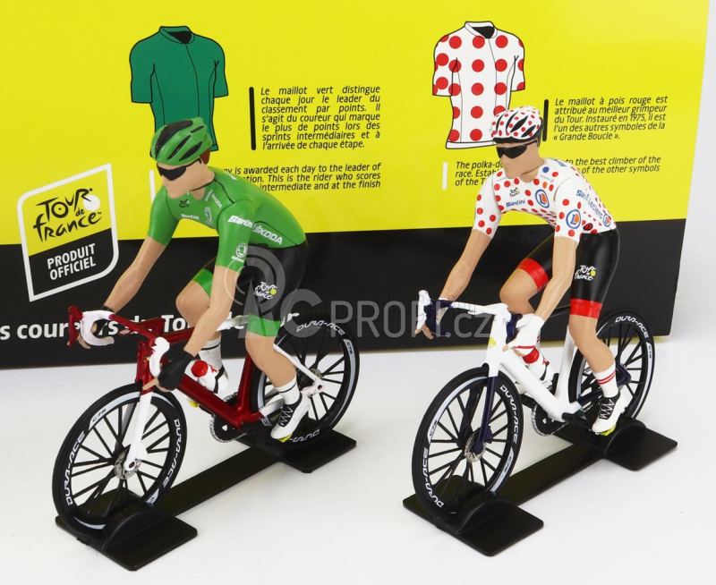 Solido Figures Set 4x Ciclista - Cyclist - Maglia Gialla - Yellow Jersey - Maglia A Pois - Pois Jersey - Maglia Verde - Green Jersey - Maglia Bianca - White Jersey - Tour De France 2022 1:18 Různé