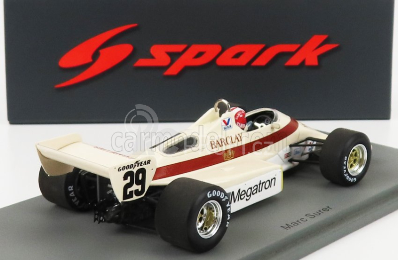 Spark-model Arrows F1  A6 N 29 Detroit Gp 1983 M.surer 1:43 Bílá