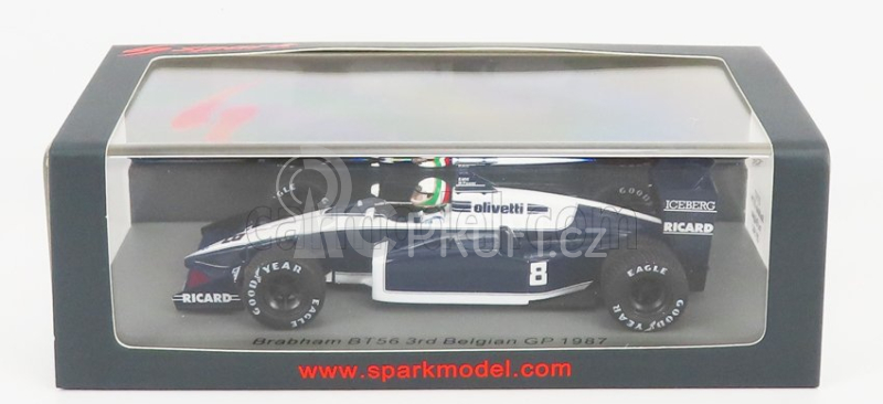 Spark-model Brabham F1  Bt56 N 8 3rd Belgium Gp 1987 A.de Cesaris 1:43 Modrá Bílá