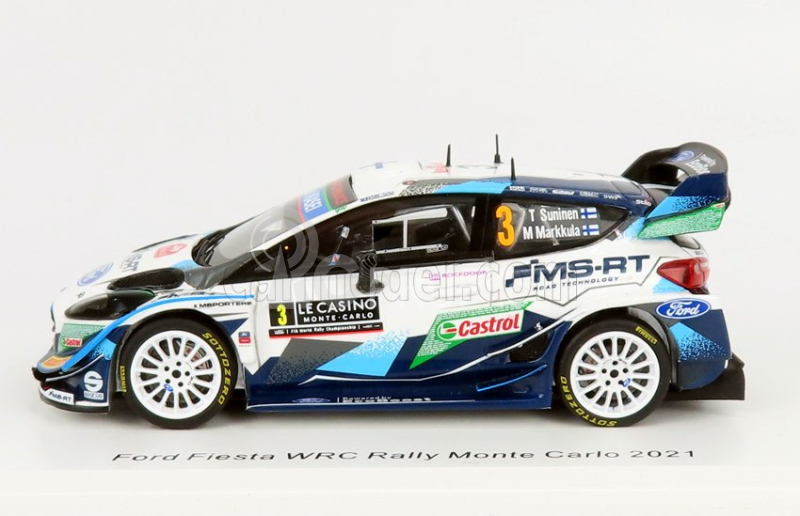 Spark-model Ford england Fiesta Wrt Team Wrcm Sport N 3 Rally Montecarlo 2021 T.suninen - M.markkula 1:43 Bílá Modrá Zelená
