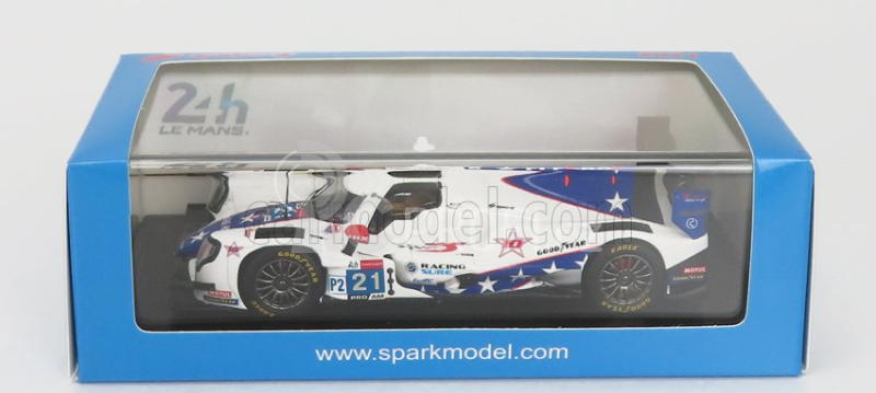 Spark-model Oreca Gibson 07 Gk428 4.2l V8 Team Dragonspeed Usa N 21 24h Le Mans 2021 H.hedman - B.hanley - J.p.montoya 1:43 Bílá Světle Modrá