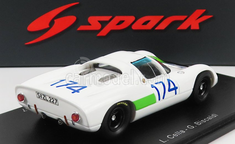 Spark-model Porsche 910 N 174 2nd Targa Florio 1967 L.cella - G.biscaldi 1:43 Bílá Zelená
