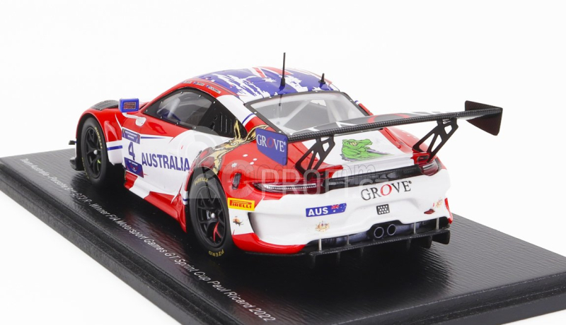 Spark-model Porsche 991 911 Gt3 R Team Australia N 4 Winner Fia Motorsport Games Gt Sprint Cup Paul Richard 2022 M.campbell 1:43 Červená Bílá