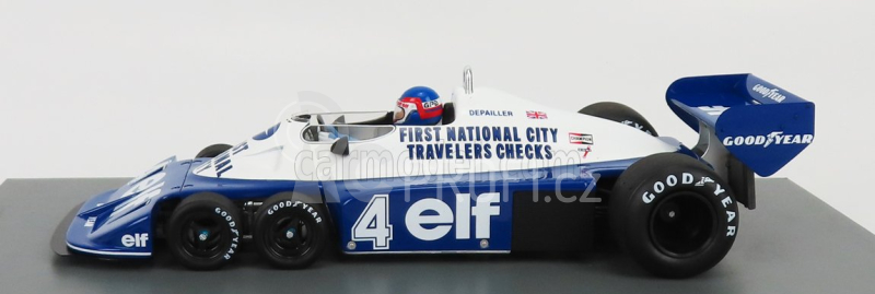 Spark-model Tyrrell F1  P34 Elf N 4 3rd South African Gp 1977 P.depailler 1:18 Modrá Bílá