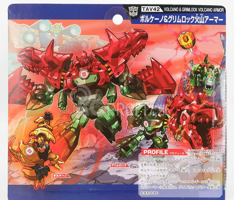 Takara-tomy Takara-tomy Transformers Volcano Grimlock Cm. 12.0 1:64 Zelená Černá Oranžová