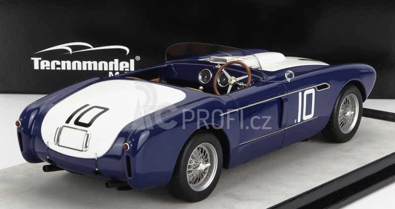Tecnomodel Ferrari 340 Mexico Spider N 10 2nd Pebble Beach 1953 B.spear 1:18 Modrá Bílá