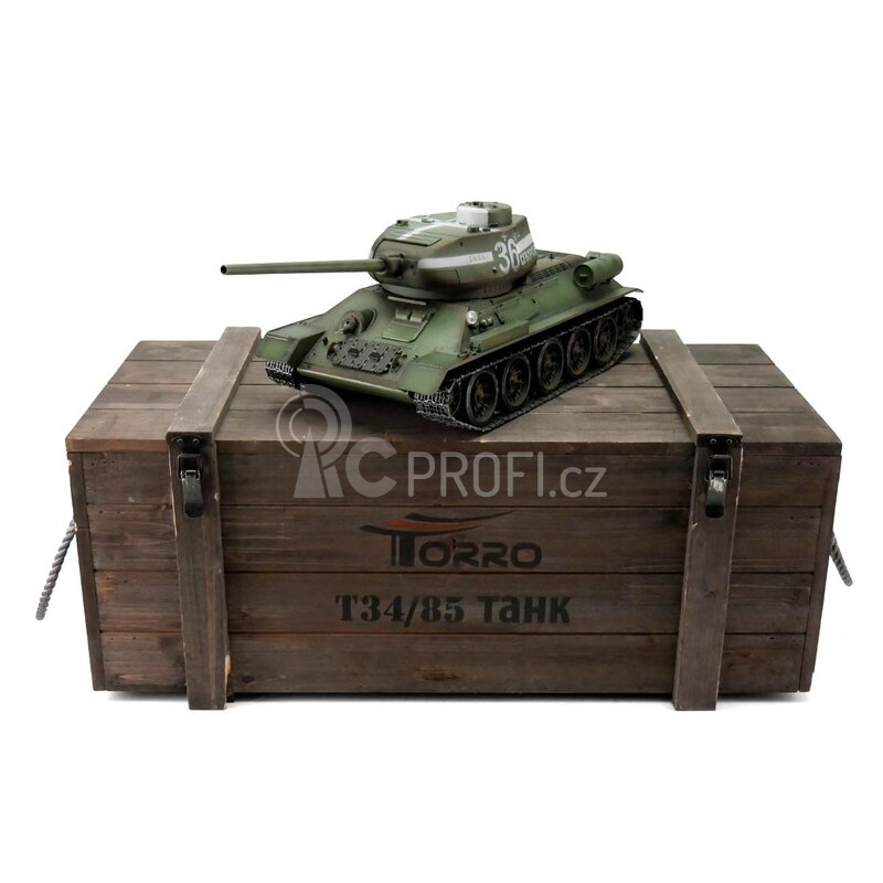 TORRO tank PRO 1/16 RC T-34/85 zelená kamufláž - infra IR - Servo