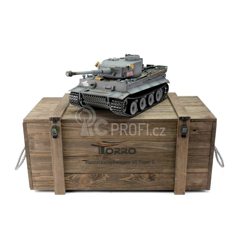 TORRO tank PRO 1/16 RC Tiger I dřívejší verze šedá kamufláž - infra IR - Servo