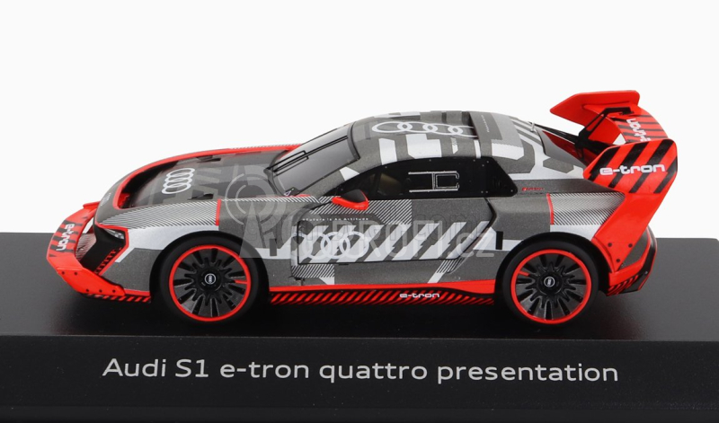Spark-model Audi S1 E-tron Quattro N 0 Presentation 2023 1:43 Stříbrná Červená Černá