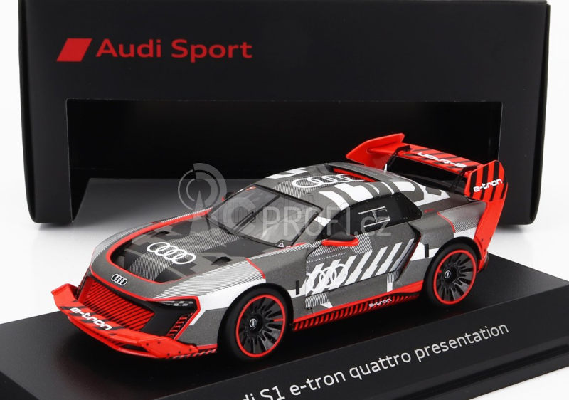 Spark-model Audi S1 E-tron Quattro N 0 Presentation 2023 1:43 Stříbrná Červená Černá