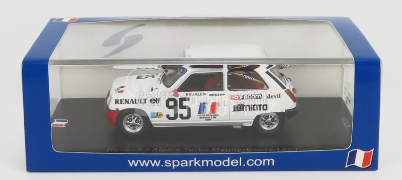 Spark-model Renault R5 Alpine Turbo N 95 Rally Magny-cours 1983 J.alesi 1:43 Bílá