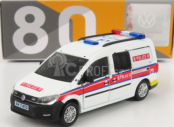 Tiny toys Volkswagen Caddy Van Police 2020 1:64 Bílá Červená
