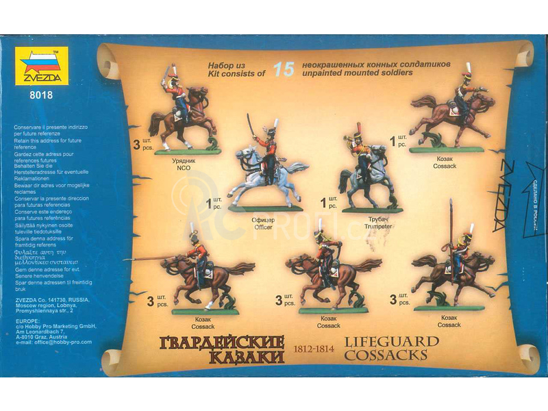 Zvezda figurky Russian Lifeguard Cossacks (1:72)