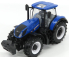 Bburago New holland T7000 Tractor With Horse Trailer - Trasporto Cavalli 1:32 Modrá Hnědá Bílá