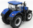 Bburago New holland T7000 Tractor With Horse Trailer - Trasporto Cavalli 1:32 Modrá Hnědá Bílá