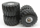 Greenlight Accessories Set 4x Wheels Firestone Monster Truck - Set 4 Ruote 1:18 Stříbrná Černá