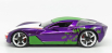 Jada Chevrolet Corvette Stingray With Joker Figure 2009 1:24 Fialová Zelená Bílá