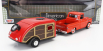 Motor-max Chevrolet Apache Pick-up With Trailer Roulotte 1958 1:24 Tmavě Oranžová