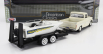 Motor-max Chevrolet C-10 Fleetside Pick-up With Trailer + Boat 1966 1:24 Krémově Bílá