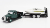 Motor-max Ford usa Pick-up With Trailer + Boat 1937 1:24 Zelená S Bílou