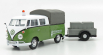 Motor-max Volkswagen T1 Type 2 Double Cabine Pick-up Closed Road Service 1962 With Trailer 1:24