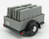 Motor-max Volkswagen T1 Type 2 Double Cabine Pick-up Closed Road Service 1962 With Trailer 1:24