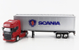 Welly Scania R730 V8 Truck Cassonato 2015 1:32 Červená Stříbrná