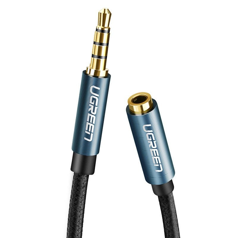 AUX jack audio extender 3.5 mm UGREEN AV118, 2m (blue)