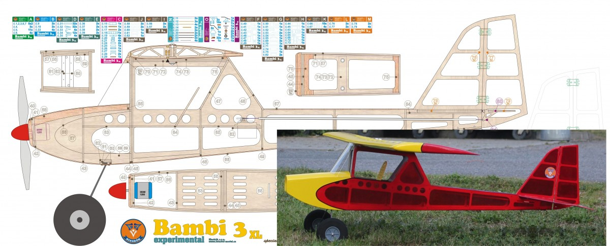 BAMBI 3 XL-stavebnice RC modelu Hiesb.